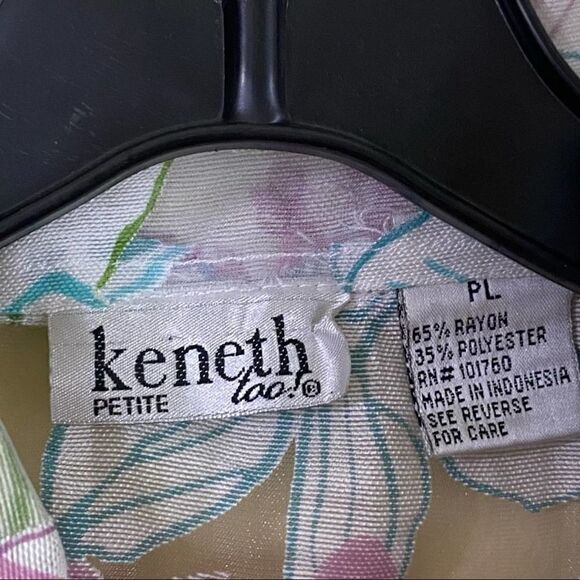 Vintage Keneth Too Sheer Floral Zippered Jacket Size Petite Large - Picture 4 of 6